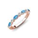 4 - Mira 0.62 ctw Marquise Blue Topaz and Round Natural Diamond Women Stackable Wedding Band 