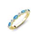 4 - Mira 0.62 ctw Marquise Blue Topaz and Round Natural Diamond Women Stackable Wedding Band 