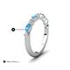 5 - Mira 0.62 ctw Marquise Blue Topaz and Round Natural Diamond Women Stackable Wedding Band 