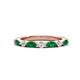 1 - Mira 0.46 ctw Marquise Emerald and Round Natural Diamond Women Stackable Wedding Band 