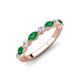 4 - Mira 0.46 ctw Marquise Emerald and Round Natural Diamond Women Stackable Wedding Band 