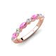 4 - Mira 0.62 ctw Marquise Pink Sapphire and Round Natural Diamond Women Stackable Wedding Band 