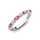 4 - Mira 0.46 ctw Marquise Pink Tourmaline and Round Natural Diamond Women Stackable Wedding Band 