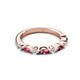 3 - Mira 0.46 ctw Marquise Pink Tourmaline and Round Natural Diamond Women Stackable Wedding Band 