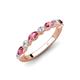 4 - Mira 0.46 ctw Marquise Pink Tourmaline and Round Natural Diamond Women Stackable Wedding Band 