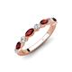 4 - Mira 0.54 ctw Marquise Red Garnet and Round Natural Diamond Women Stackable Wedding Band 