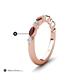 5 - Mira 0.54 ctw Marquise Red Garnet and Round Natural Diamond Women Stackable Wedding Band 