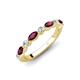 4 - Mira 0.58 ctw Marquise Rhodolite Garnet and Round Natural Diamond Women Stackable Wedding Band 