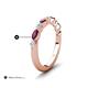 5 - Mira 0.58 ctw Marquise Rhodolite Garnet and Round Natural Diamond Women Stackable Wedding Band 