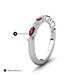5 - Mira 0.58 ctw Marquise Rhodolite Garnet and Round Natural Diamond Women Stackable Wedding Band 
