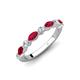 4 - Mira 0.62 ctw Marquise Ruby and Round Natural Diamond Women Stackable Wedding Band 