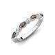 4 - Mira 0.42 ctw Marquise Smoky Quartz and Round Natural Diamond Women Stackable Wedding Band 