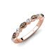4 - Mira 0.42 ctw Marquise Smoky Quartz and Round Natural Diamond Women Stackable Wedding Band 
