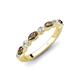 4 - Mira 0.42 ctw Marquise Smoky Quartz and Round Natural Diamond Women Stackable Wedding Band 
