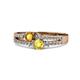 3 - Zaira Citrine and Yellow Sapphire with Side Diamonds Split Shank Ring 