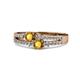 3 - Zaira Citrine with Side Diamonds Split Shank Ring 
