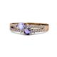 3 - Zaira Tanzanite and Iolite with Side Diamonds Split Shank Ring 