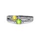 3 - Zaira Yellow Sapphire and Peridot with Side Diamonds Split Shank Ring 