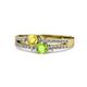 3 - Zaira Yellow Sapphire and Peridot with Side Diamonds Split Shank Ring 