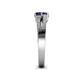 4 - Zaira Blue Sapphire with Side Diamonds Split Shank Ring 