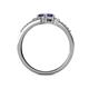 5 - Zaira Blue Sapphire with Side Diamonds Split Shank Ring 