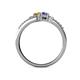 5 - Zaira Citrine and Iolite with Side Diamonds Split Shank Ring 
