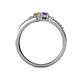 5 - Zaira Citrine and Amethyst with Side Diamonds Split Shank Ring 