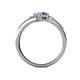 5 - Zaira Tanzanite and Iolite with Side Diamonds Split Shank Ring 