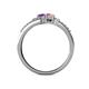 5 - Zaira Amethyst and Pink Tourmaline with Side Diamonds Split Shank Ring 