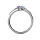5 - Zaira Amethyst and Blue Topaz with Side Diamonds Split Shank Ring 