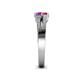 4 - Zaira Amethyst and Rhodolite Garnet with Side Diamonds Split Shank Ring 