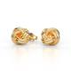 4 - Ziba Ribbed Loop Knot Women Stud Earrings in 14K Solid Gold 