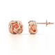 1 - Ziba Ribbed Loop Knot Women Stud Earrings in 14K Solid Gold 