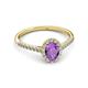 3 - Marnie Desire Amethyst and Diamond Halo Engagement Ring 