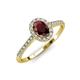 4 - Marnie Desire Red Garnet and Diamond Halo Engagement Ring 