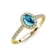 4 - Marnie Desire London Blue Topaz and Diamond Halo Engagement Ring 