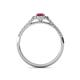 5 - Marnie Desire Rhodolite Garnet and Diamond Halo Engagement Ring 