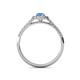 5 - Marnie Desire Blue Topaz and Diamond Halo Engagement Ring 