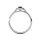 5 - Marnie Desire Red Garnet and Diamond Halo Engagement Ring 