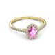 3 - Marnie Desire Pink Sapphire and Lab Grown Diamond Halo Engagement Ring 