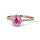 1 - Marnie Desire Pink Sapphire and Lab Grown Diamond Halo Engagement Ring 