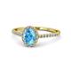 1 - Marnie Desire Blue Topaz and Lab Grown Diamond Halo Engagement Ring 