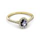 3 - Marnie Desire Iolite and Lab Grown Diamond Halo Engagement Ring 