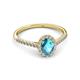 3 - Marnie Desire London Blue Topaz and Lab Grown Diamond Halo Engagement Ring 