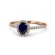 1 - Marnie Desire Blue Sapphire and Lab Grown Diamond Halo Engagement Ring 