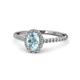 1 - Marnie Desire Aquamarine and Lab Grown Diamond Halo Engagement Ring 