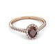 3 - Marnie Desire Red Garnet and Lab Grown Diamond Halo Engagement Ring 