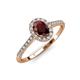4 - Marnie Desire Red Garnet and Lab Grown Diamond Halo Engagement Ring 