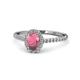 1 - Marnie Desire Rhodolite Garnet and Lab Grown Diamond Halo Engagement Ring 