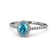 1 - Marnie Desire London Blue Topaz and Lab Grown Diamond Halo Engagement Ring 